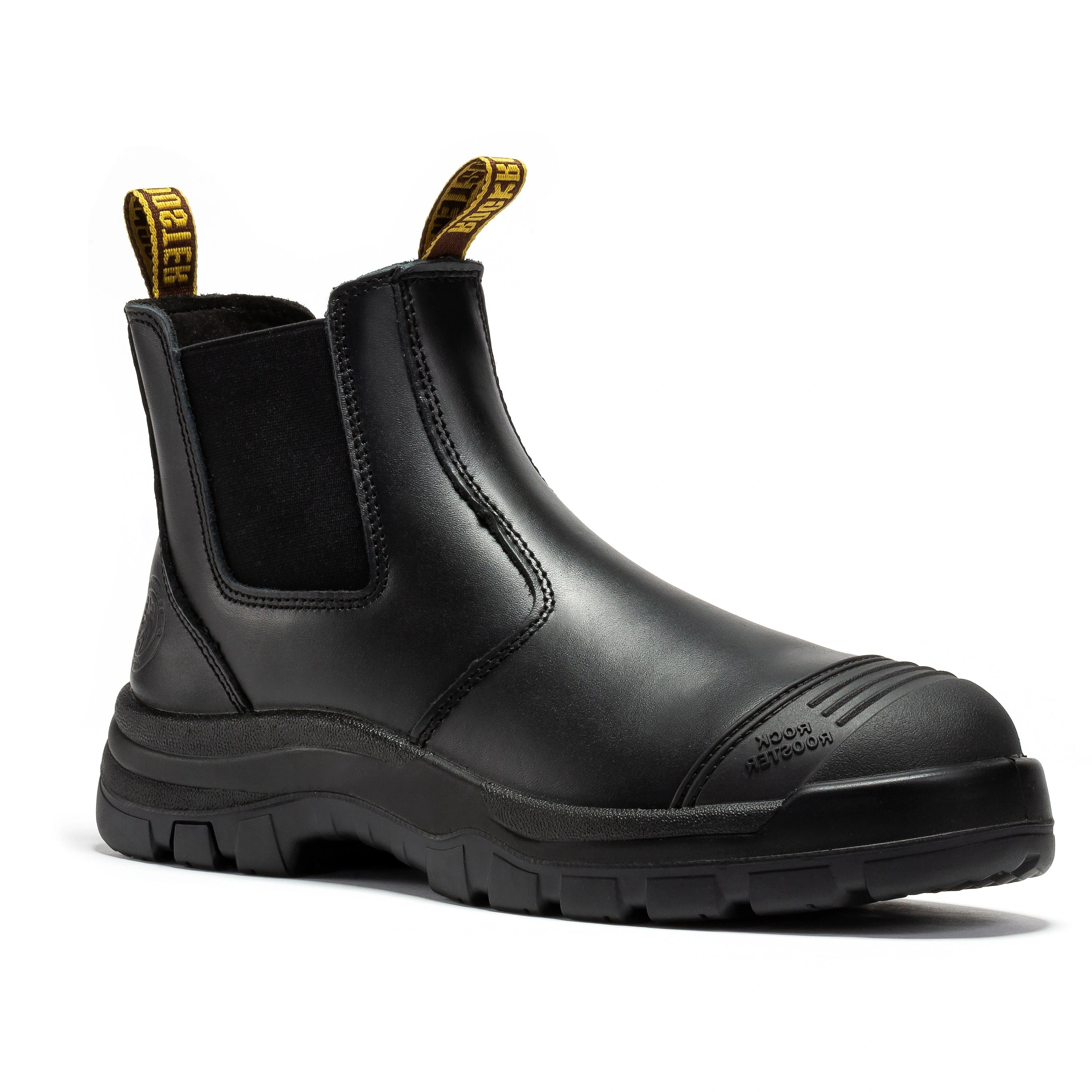 ROCKROOSTER Lumen: Black Leather Pull-Ons. Your tough workmate. Rugged, ready, reliable. Get the job done, mate!